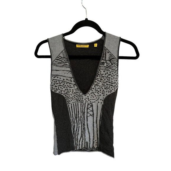 Lluis Genero Sweaters - LLUIS GENERO Alchemy Womens Sweater Knit Tank Blue Gray Art to Wear Sz S